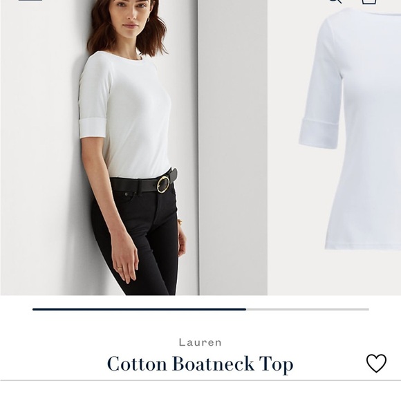 Ralph Lauren Cotton Boatneck White Top, XL - Picture 5 of 7